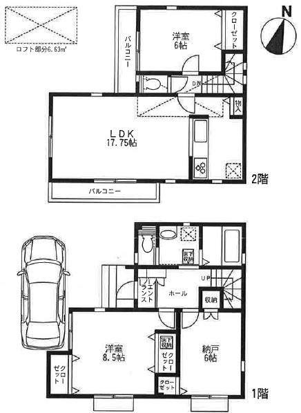 Floor plan. 41,800,000 yen, 2LDK + S (storeroom), Land area 104.95 sq m , Building area 91.08 sq m