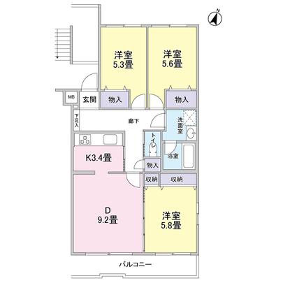 Floor plan. 3LD ・ K type