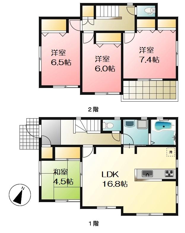 Floor plan. (7 Building), Price 42,800,000 yen, 4LDK, Land area 150.34 sq m , Building area 99.78 sq m