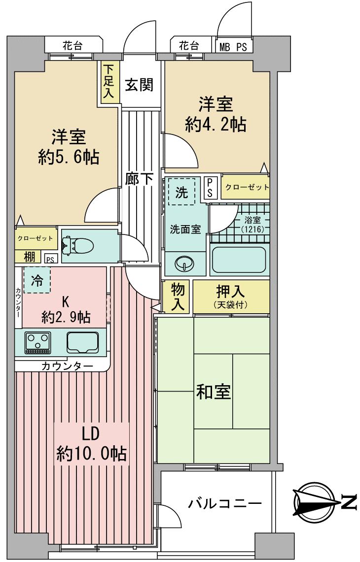 Floor plan. 3LDK, Price 27,900,000 yen, Occupied area 62.02 sq m , It is coherent floor plans on the balcony area 5.07 sq m compact. With storage in each room, Parenting 6 quires of Japanese-style room ・ Please use the drawing-room, such as a variety of applications!