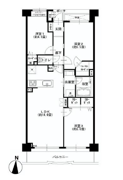 Floor plan. 3LDK, Price 36,900,000 yen, Footprint 70.1 sq m , Balcony area 8.31 sq m