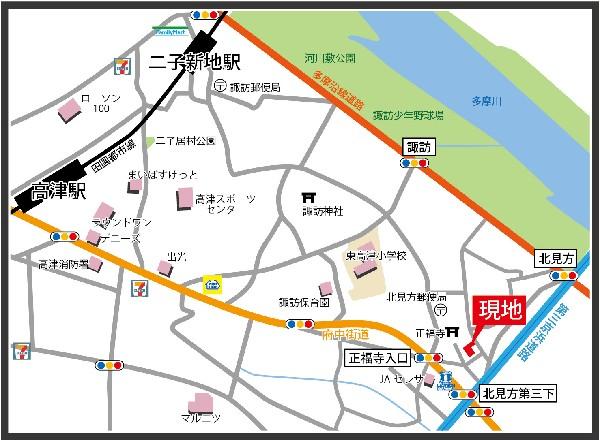 Local guide map. Kawasaki Takatsu-ku, Kitamigata 2-chome 12 address