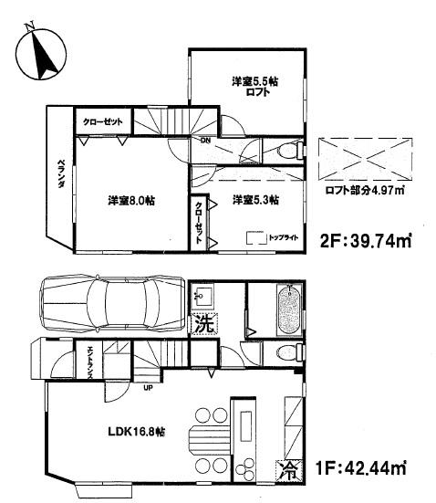 Floor plan. (13 Building), Price 43,800,000 yen, 3LDK, Land area 74 sq m , Building area 82.18 sq m