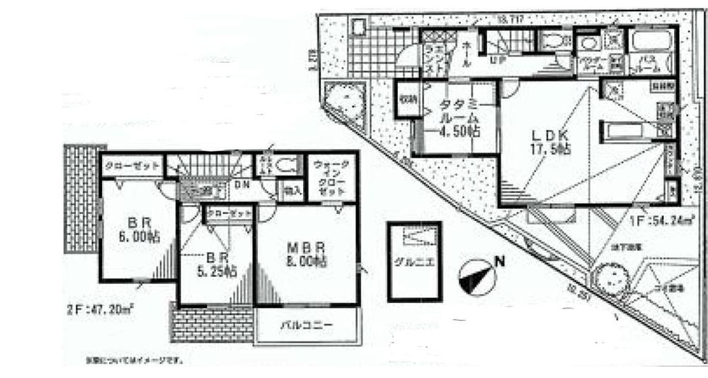 Floor plan. (1 Building), Price 46,800,000 yen, 4LDK, Land area 112.15 sq m , Building area 119.72 sq m