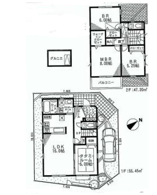 Floor plan. (16 Building), Price 45,800,000 yen, 4LDK, Land area 105.9 sq m , Building area 102.65 sq m