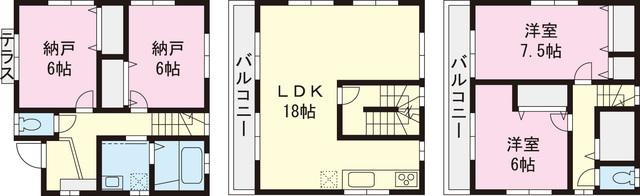 Floor plan. 49,800,000 yen, 2LDK+2S, Land area 91.71 sq m , Building area 106.11 sq m