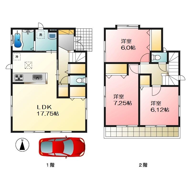 Floor plan. 49,800,000 yen, 3LDK, Land area 85.74 sq m , Building area 90.04 sq m