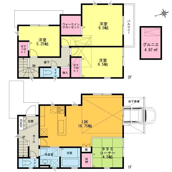 Floor plan. Counter Kitchen LDK16.75 Pledge The main bedroom 9 Pledge + walk-in closet