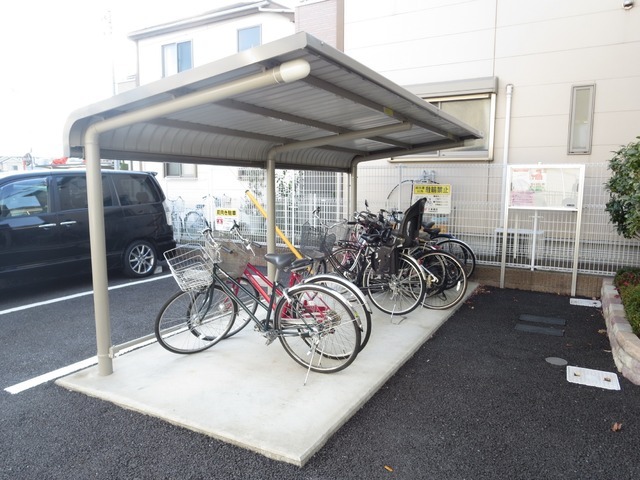 Other common areas. Bicycle parking lot is equipped with roof