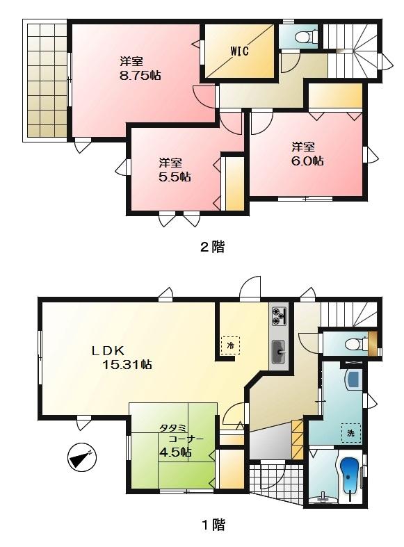Floor plan. (17 Building), Price 43,800,000 yen, 3LDK+S, Land area 113.46 sq m , Building area 101.84 sq m