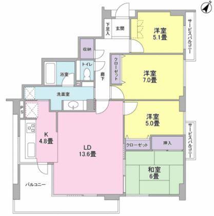 Floor plan. 4LDK, Price 21,800,000 yen, Occupied area 89.99 sq m , Balcony area 10.82 sq m
