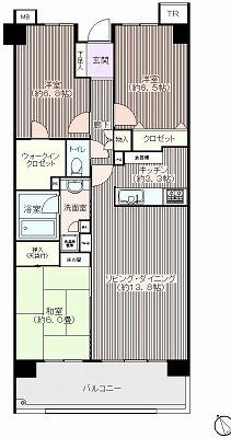 Floor plan. 3LDK, Price 25,500,000 yen, Occupied area 80.45 sq m , Balcony area 12.16 sq m