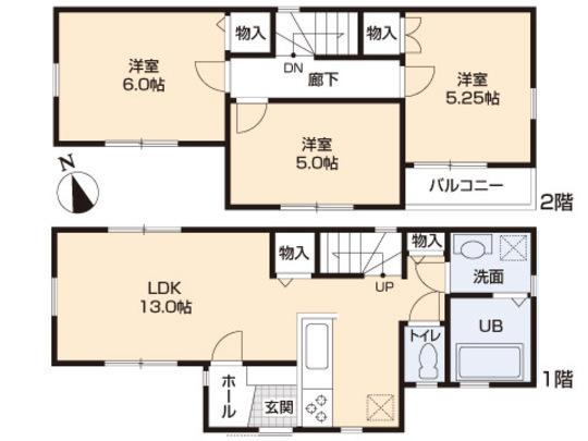 Floor plan. 29,800,000 yen, 3LDK, Land area 84.64 sq m , Building area 67.68 sq m floor plan