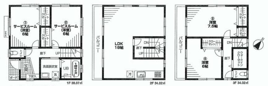 Floor plan. 49,800,000 yen, 2LDK + 2S (storeroom), Land area 91.71 sq m , Building area 106.11 sq m