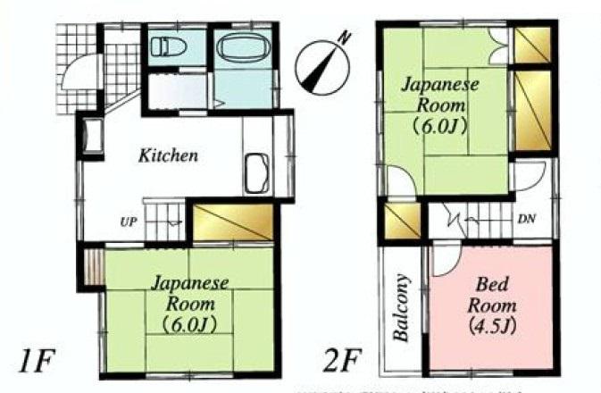 Floor plan. 14.8 million yen, 3K, Land area 54.21 sq m , Building area 51.75 sq m southwest-facing balcony, All room is southwestward.