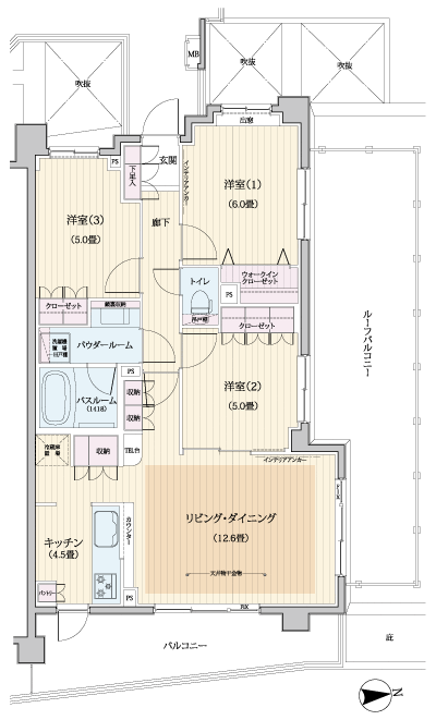 Floor: 3LDK + Wic, the occupied area: 73.34 sq m, Price: 47,500,000 yen, now on sale