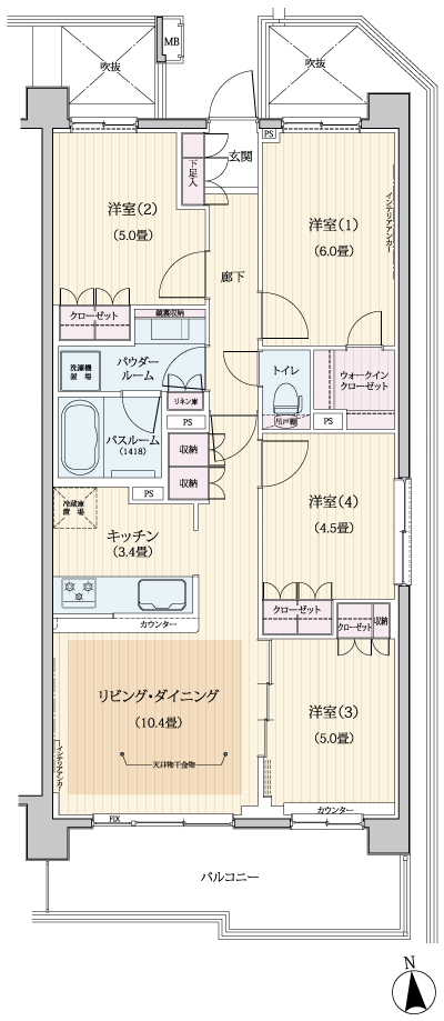 Floor: 4LDK + Wic, the occupied area: 75.33 sq m, Price: 41,900,000 yen, now on sale