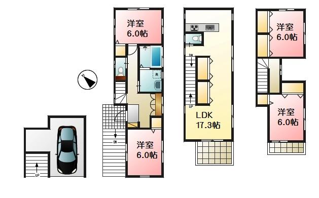 Floor plan. 36,800,000 yen, 4LDK, Land area 77.94 sq m , Building area 126.59 sq m