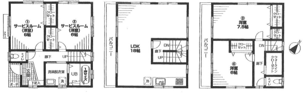 Floor plan. 49,800,000 yen, 4LDK + S (storeroom), Land area 91.71 sq m , Building area 106.11 sq m large 4LDK, 2F of LDK are spacious 18 Pledge! 