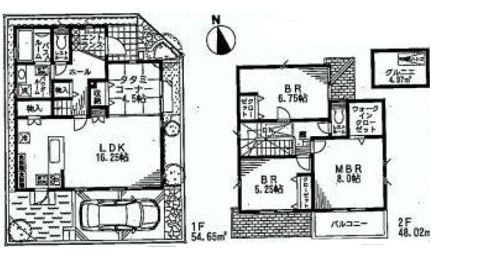 Floor plan. (7 Building), Price 62,800,000 yen, 4LDK, Land area 100.21 sq m , Building area 102.67 sq m