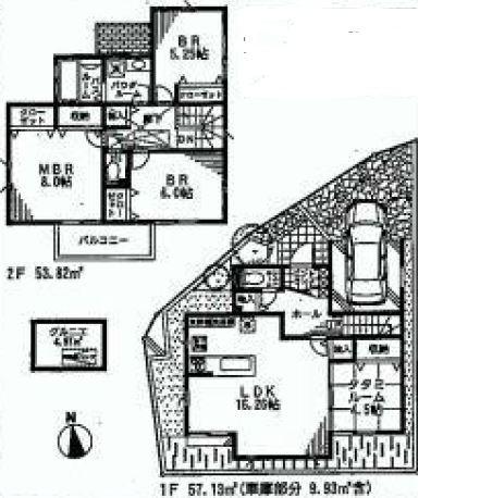 Floor plan. (10 Building), Price 62,800,000 yen, 4LDK, Land area 100 sq m , Building area 110 sq m