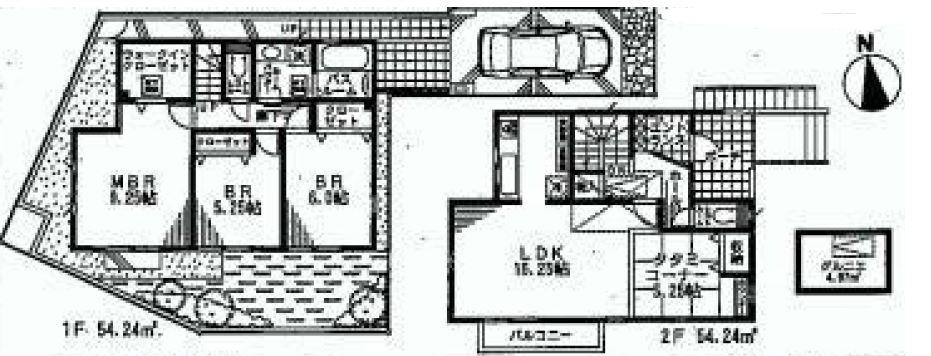 Floor plan. (Building 2), Price 61,800,000 yen, 4LDK, Land area 117 sq m , Building area 108 sq m