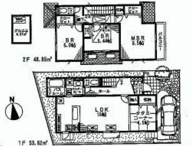 Floor plan. (5 Building), Price 61,800,000 yen, 4LDK, Land area 100 sq m , Building area 102 sq m