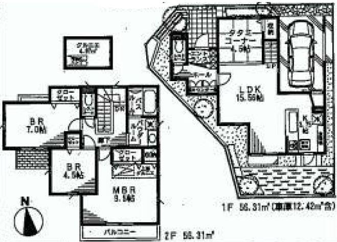 Floor plan. (6 Building), Price 62,800,000 yen, 4LDK, Land area 100 sq m , Building area 112 sq m