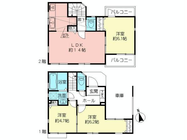 Floor plan. (5 Building), Price 39,800,000 yen, 3LDK, Land area 70.12 sq m , Building area 84.12 sq m