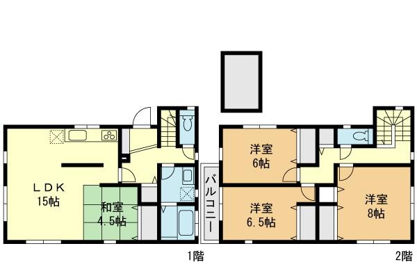 Floor plan. (Building 2), Price 46,800,000 yen, 3LDK, Land area 105.54 sq m , Building area 102.68 sq m