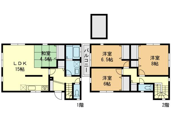 Floor plan. (3 Building), Price 46,800,000 yen, 3LDK, Land area 105.63 sq m , Building area 102.68 sq m