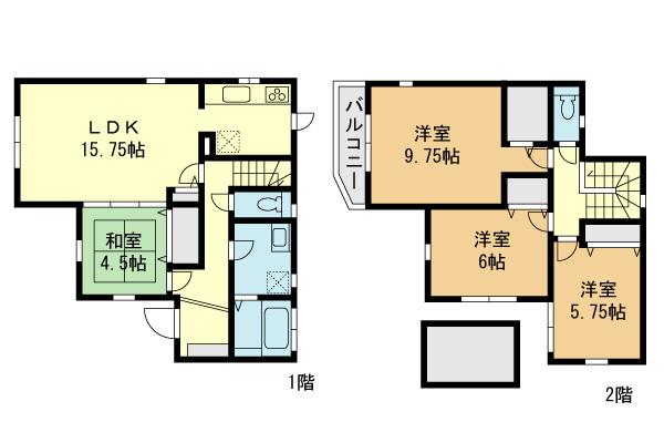 Floor plan. (18 Building), Price 45,800,000 yen, 4LDK, Land area 107.78 sq m , Building area 101.43 sq m