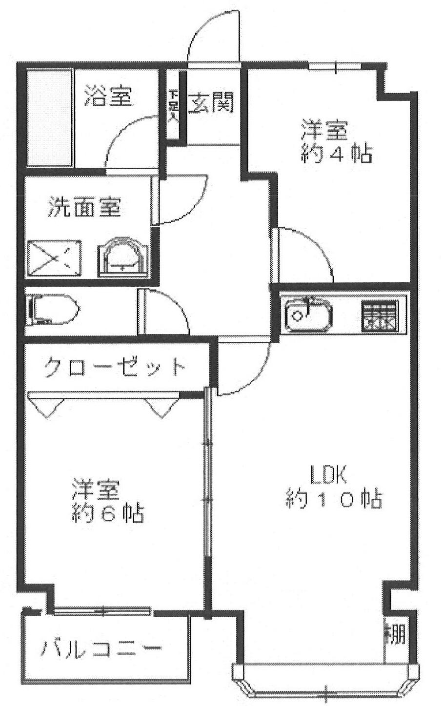 Floor plan. 2LDK, Price 17.8 million yen, Occupied area 46.26 sq m , Balcony area 2.25 sq m pet breeding