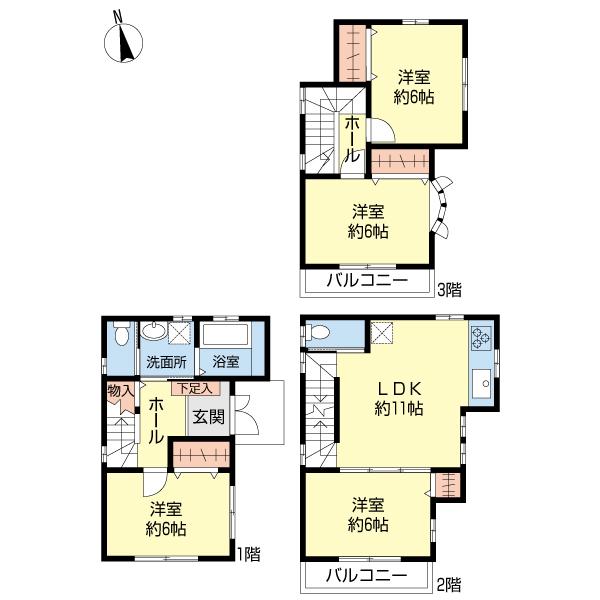 Floor plan. 34,800,000 yen, 4LDK, Land area 79.59 sq m , Building area 89.28 sq m