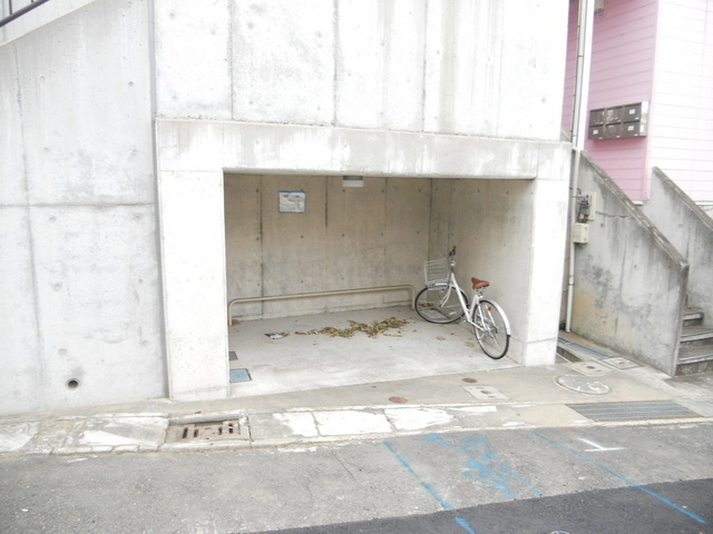 Entrance. Bicycle parking space