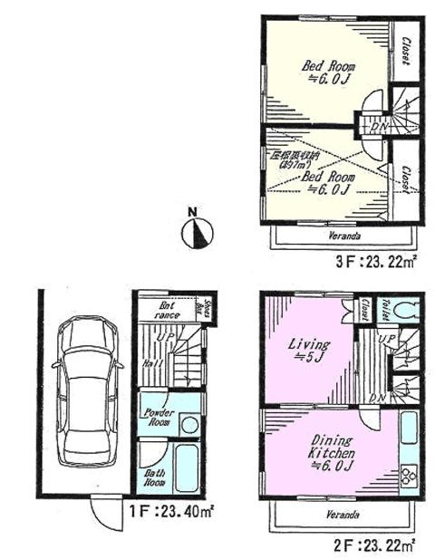 Floor plan. 21.9 million yen, 2LDK, Land area 39.38 sq m , Building area 69.84 sq m floor plan! 