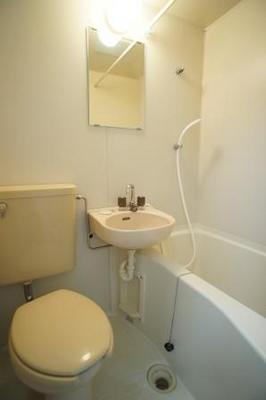 Bath. Easy-to-use unit bus in the shower sect. Also equipped with wash basin. 