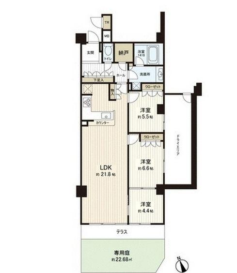 Floor plan. 3LDK, Price 39,900,000 yen, Occupied area 85.14 sq m , Balcony area 7.4 sq m