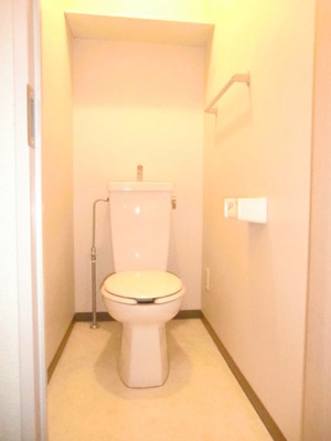 Toilet. Outlet there Warm water washing toilet seat can be installed