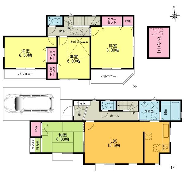 Floor plan. (7 Building), Price 33,800,000 yen, 4LDK, Land area 140.77 sq m , Building area 101.02 sq m