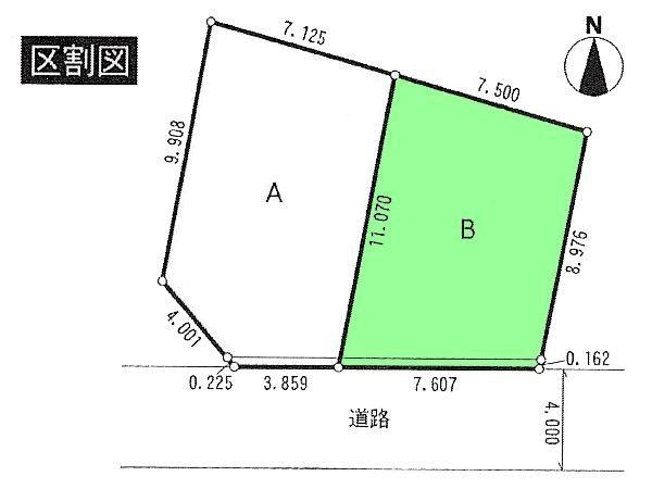 Compartment figure. Land price 27,200,000 yen, Day is good per land area 74.86 sq m south road.