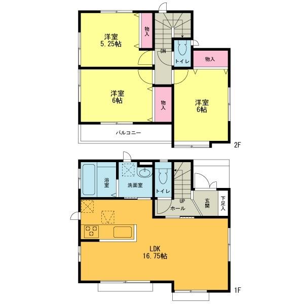 Floor plan. 39,800,000 yen, 3LDK, Land area 121.82 sq m , Building area 80.73 sq m