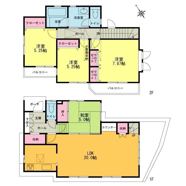 Floor plan. 37,800,000 yen, 4LDK, Land area 128.42 sq m , Building area 101.85 sq m