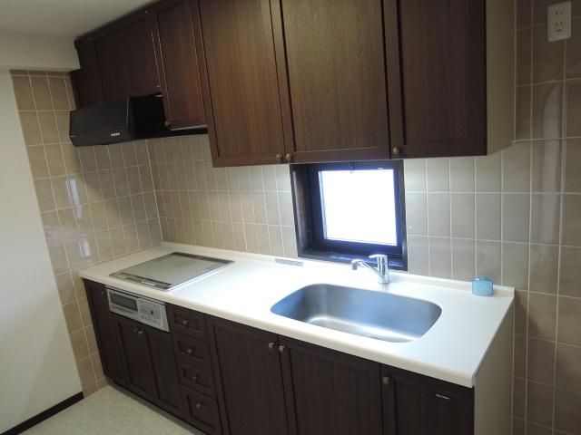 Kitchen. There is a window in the kitchen