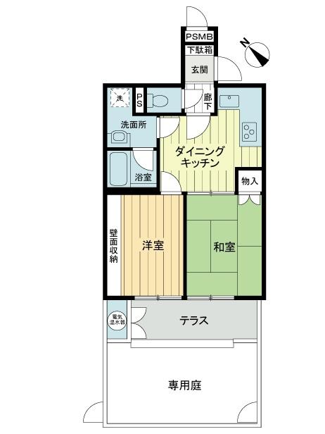 Floor plan. 2DK, Price 13 million yen, Occupied area 41.02 sq m