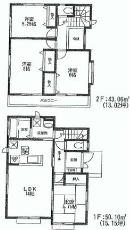 Floor plan. 39,800,000 yen, 4LDK, Land area 131.15 sq m , Building area 93.16 sq m