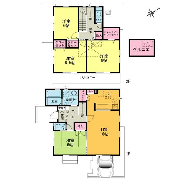 Floor plan. 40,800,000 yen, 4LDK, Land area 101.83 sq m , Building area 121.09 sq m