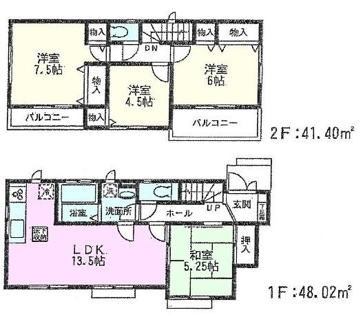 Floor plan. (C Building), Price 33,800,000 yen, 4LDK, Land area 125.2 sq m , Building area 89.42 sq m