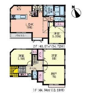 Floor plan. (16 Building), Price 41,800,000 yen, 3LDK+S, Land area 86.43 sq m , Building area 93.61 sq m