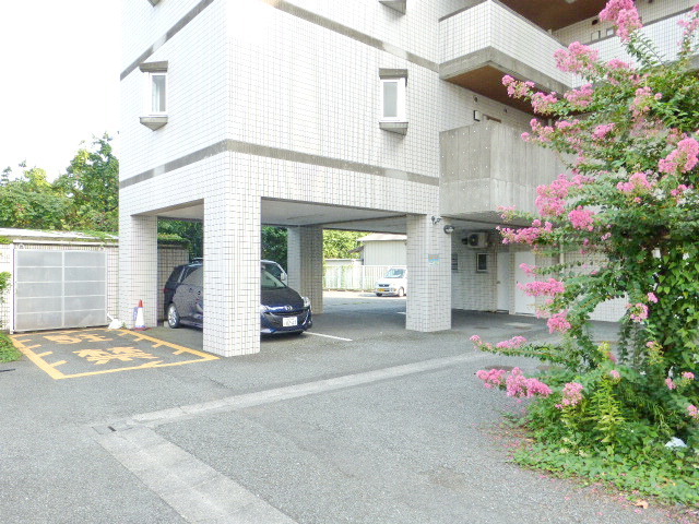 Parking lot. On-site bicycle parking lot